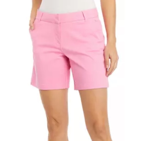 crown & ivy Pants - Crown & Ivy Pink Sky Caroline Twill Soft Mid Rise Shorts Preppy Coastal Size 18